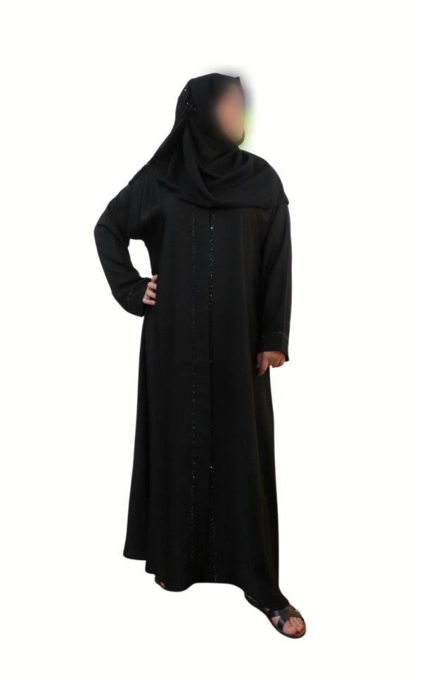 signature rhinestone abaya embroidered