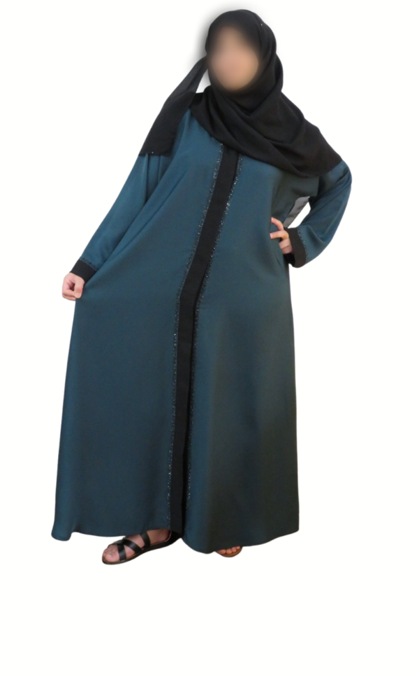 signature rhinestone abaya embroidered